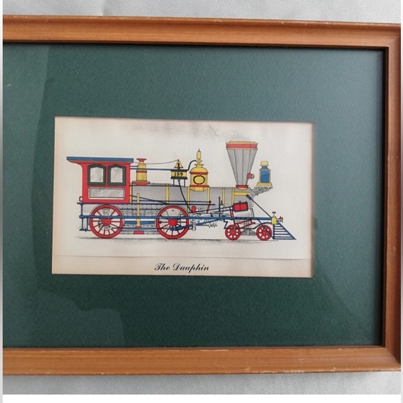 Vintage Framed Art "The William Mason" &
"The Dauphin" Locomotives 8.5" x 11" - Picture 3 of 6